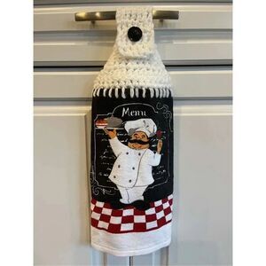 Crochet Top Kitchen Towel- Italian Chef